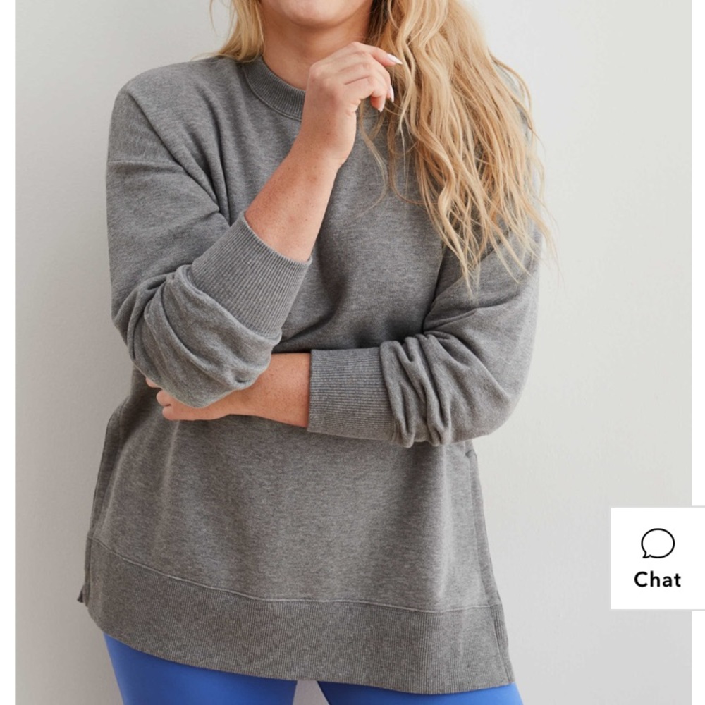 IISSOO Dark Heather Grey aerie sweatshirt